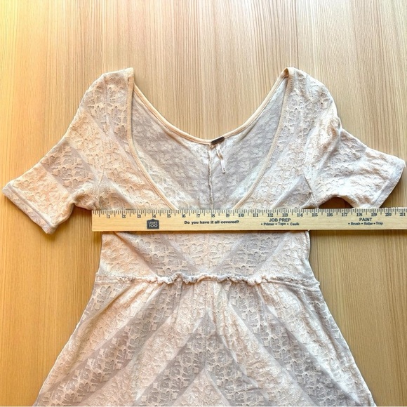 FREE PEOPLE Cream Lace Textured Fit & Flare Mini Dress – Size M - Picture 10 of 16